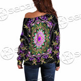 Colorful Mandala Fractal Pattern Trippy SED-1031 Off Shoulder Sweaters