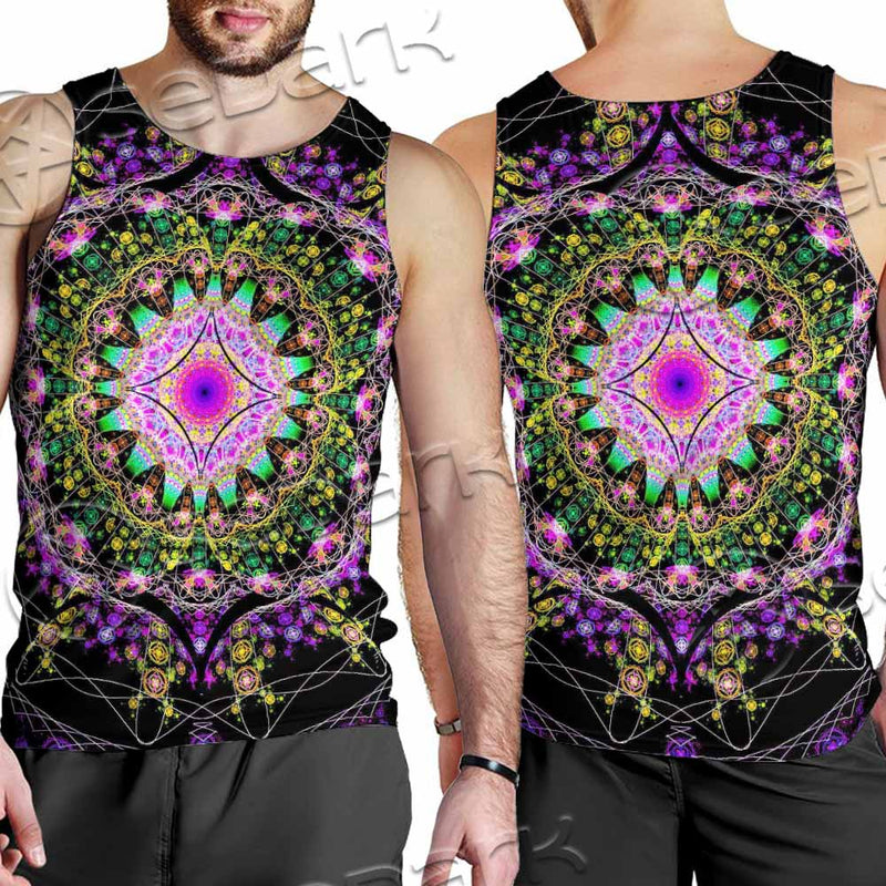 Colorful Mandala Fractal Pattern Trippy SED-1031 Men Tank-tops