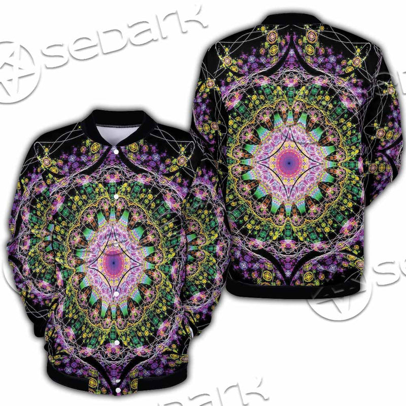 Colorful Mandala Fractal Pattern Trippy SED-1031 Button Jacket