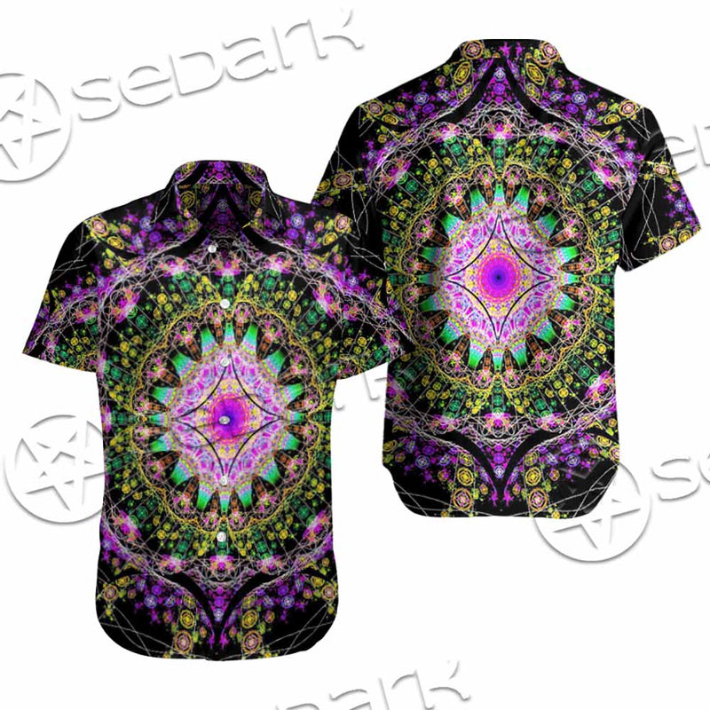 Colorful Mandala Fractal Pattern Trippy SED-1031 Shirt Allover