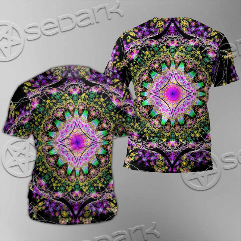 Colorful Mandala Fractal Pattern Trippy SED-1031 Unisex T-shirt