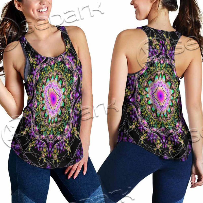 Colorful Mandala Fractal Pattern Trippy SED-1031 Women Tank Top