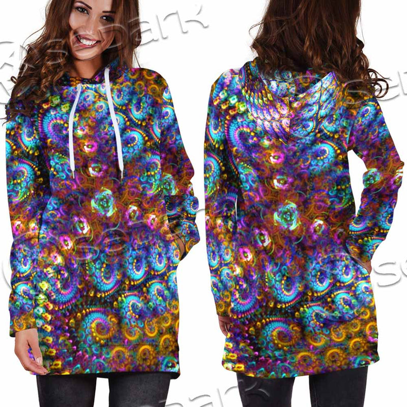 Take A Walk On The Weird Side Fractal SED-1032 Hoodie Dress