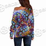 Take A Walk On The Weird Side Fractal SED-1032 Off Shoulder Sweaters