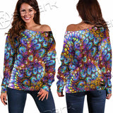 Take A Walk On The Weird Side Fractal SED-1032 Off Shoulder Sweaters