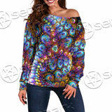 Take A Walk On The Weird Side Fractal SED-1032 Off Shoulder Sweaters