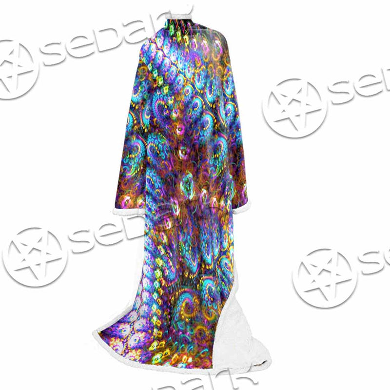 Take A Walk On The Weird Side Fractal SED-1032 Sleeved Blanket