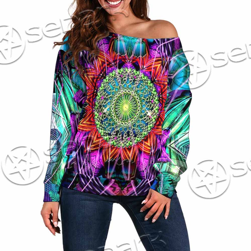 Psytrance SED-1033 Off Shoulder Sweaters