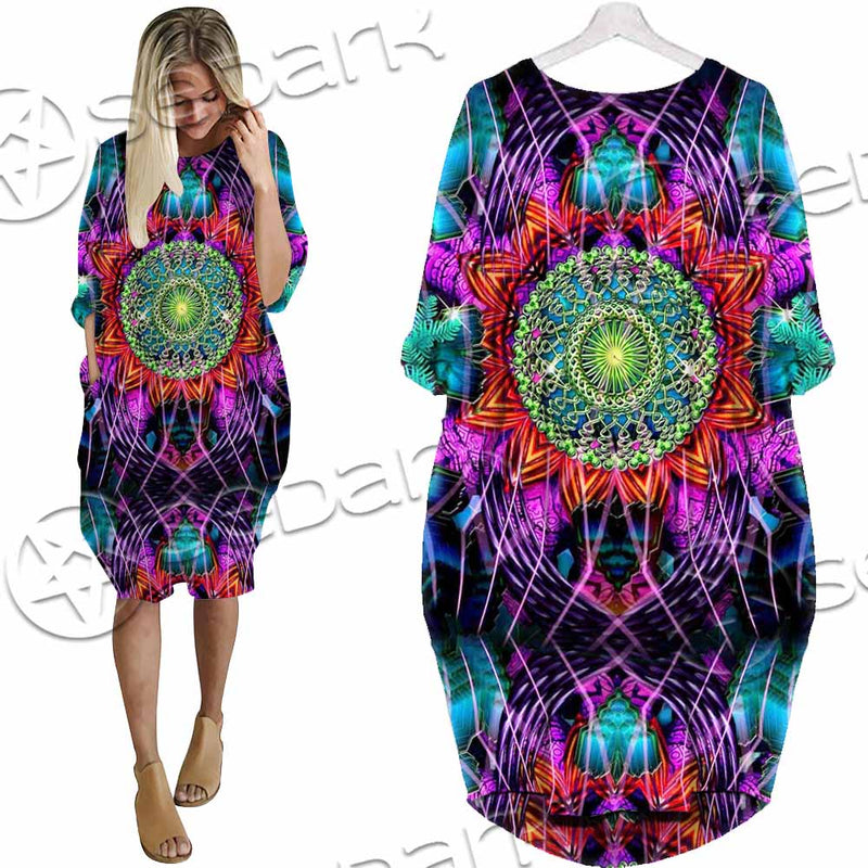 Psytrance SED-1033 Batwing Pocket Dress