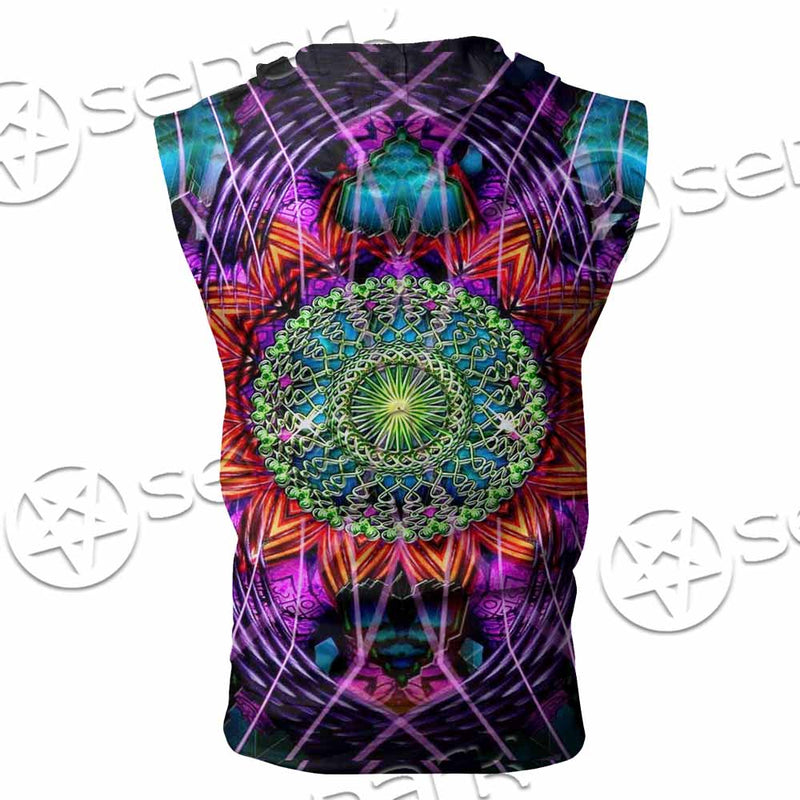 Psytrance SED-1033 Zip Sleeveless Hoodie