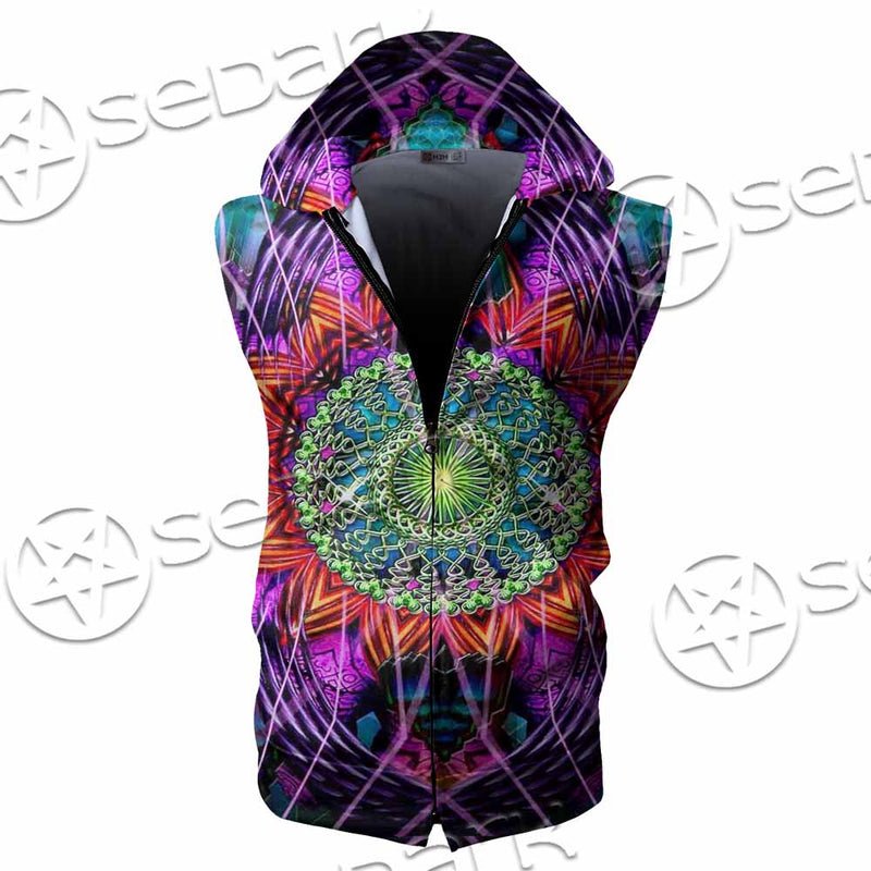 Psytrance SED-1033 Zip Sleeveless Hoodie
