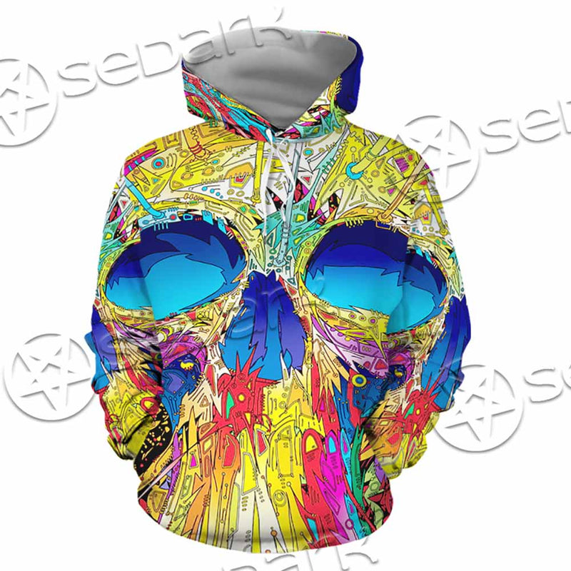Abstract Crazy Skull SED-1034 Hoodie & Zip Hoodie