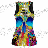 Abstract Crazy Skull SED-1034 Women Tank Top