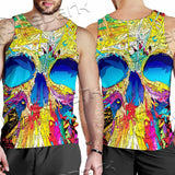 Abstract Crazy Skull SED-1034 Men Tank-tops