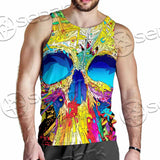 Abstract Crazy Skull SED-1034 Men Tank-tops