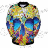 Abstract Crazy Skull SED-1034 Button Jacket