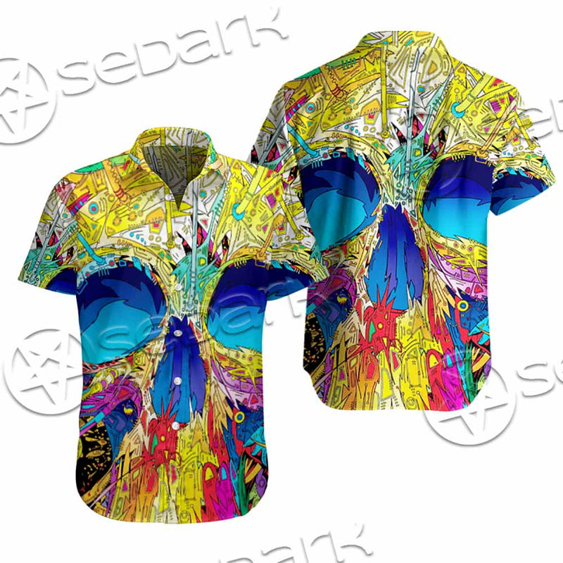 Abstract Crazy Skull SED-1034 Shirt Allover