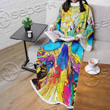 Abstract Crazy Skull SED-1034 Sleeved Blanket