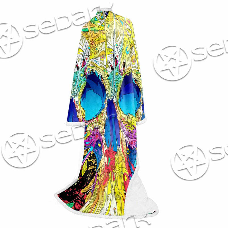 Abstract Crazy Skull SED-1034 Sleeved Blanket