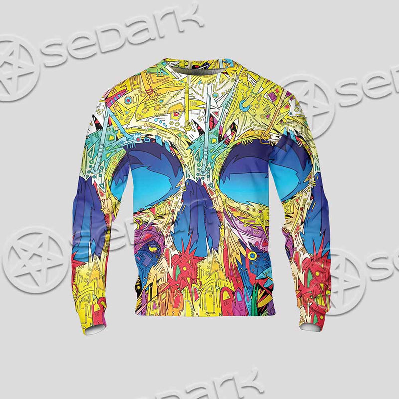 Abstract Crazy Skull SED-1034 Unisex Sweatshirt