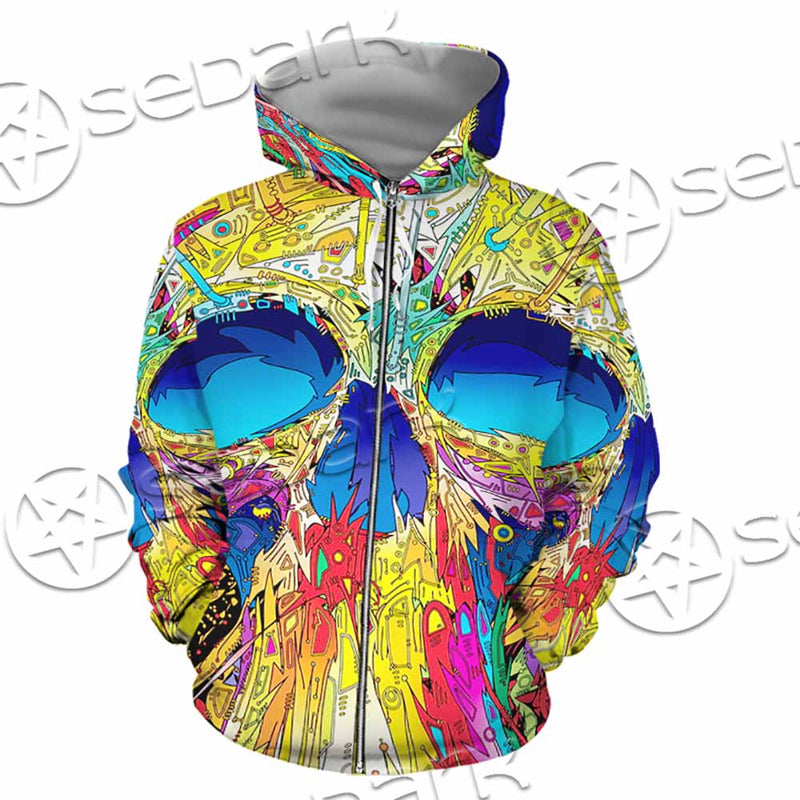 Abstract Crazy Skull SED-1034 Hoodie & Zip Hoodie