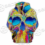 Abstract Crazy Skull SED-1034 Hoodie & Zip Hoodie Raglan