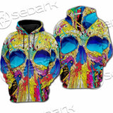 Abstract Crazy Skull SED-1034 Hoodie & Zip Hoodie Raglan