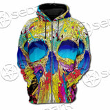 Abstract Crazy Skull SED-1034 Hoodie & Zip Hoodie Raglan