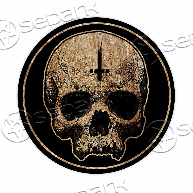 Satan Skull Inverted Cross SED-1037 Round Carpet