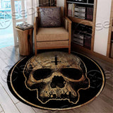 Satan Skull Inverted Cross SED-1037 Round Carpet