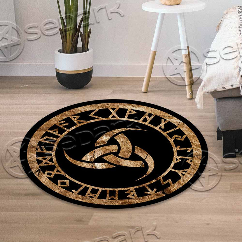 Odins Horns Viking Norse SED-1038 Round Carpet