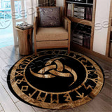 Odins Horns Viking Norse SED-1038 Round Carpet