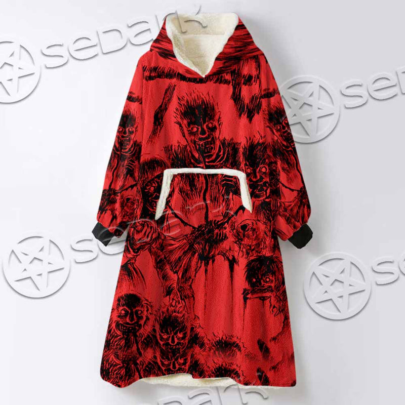 Berserk Creatures Battle SED-1042 Oversized Sherpa Blanket Hoodie