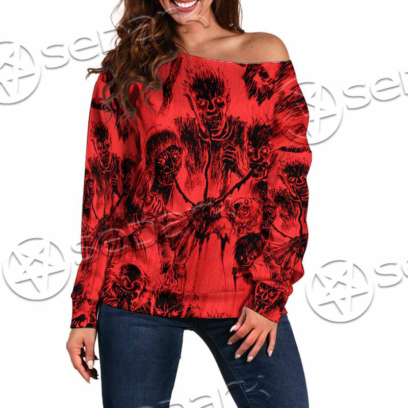 Berserk Creatures Battle SED-1042 Off Shoulder Sweaters