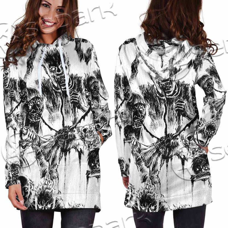 Berserk Creatures Battle Black White SED-1043 Hoodie Dress