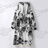 Berserk Creatures Battle Black White SED-1043 Oversized Sherpa Blanket Hoodie