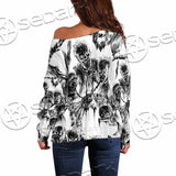 Berserk Creatures Battle Black White SED-1043 Off Shoulder Sweaters