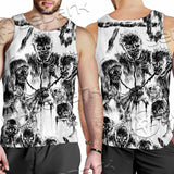 Berserk Creatures Battle Black White SED-1043 Men Tank-tops