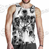 Berserk Creatures Battle Black White SED-1043 Men Tank-tops