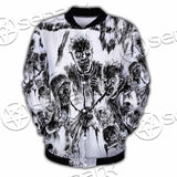 Berserk Creatures Battle Black White SED-1043 Button Jacket