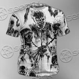 Berserk Creatures Battle Black White SED-1043 Unisex T-shirt