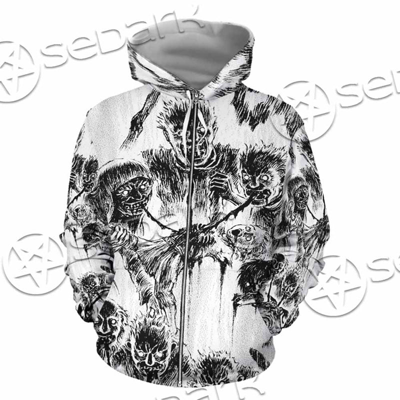 Berserk Creatures Battle Black White SED-1043 Hoodie & Zip Hoodie