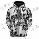 Berserk Creatures Battle Black White SED-1043 Hoodie & Zip Hoodie Raglan
