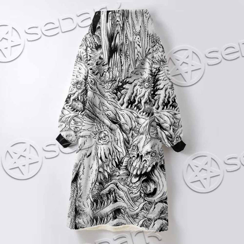 Berserk Blackwhite SED-1045 Oversized Sherpa Blanket Hoodie