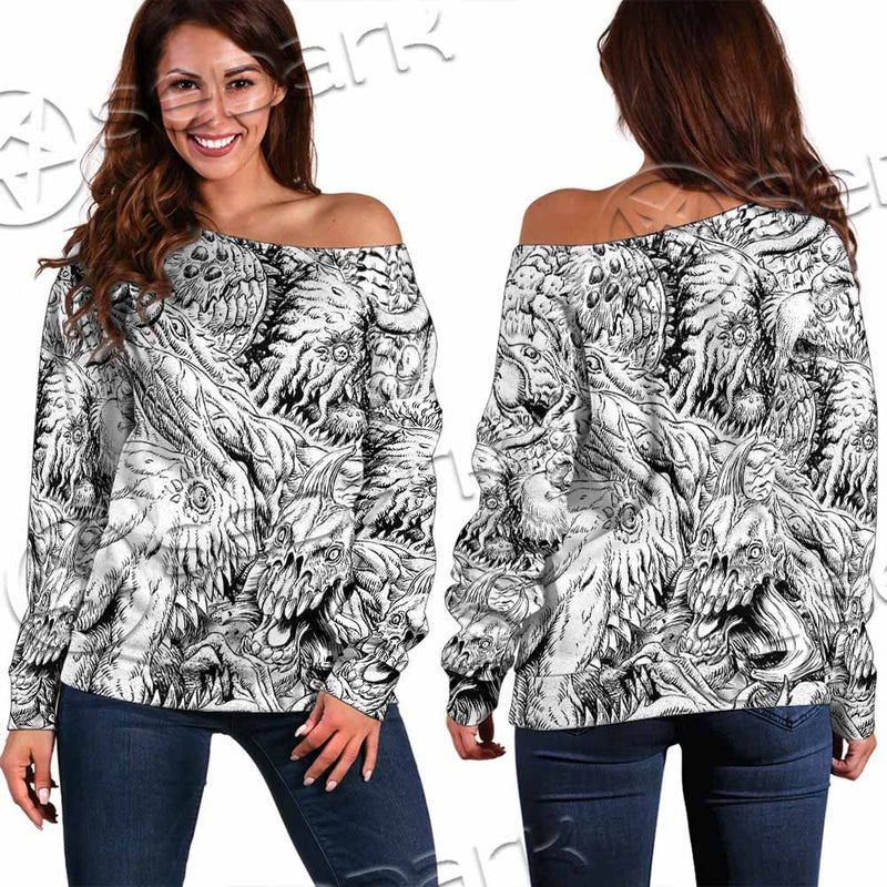 Berserk Blackwhite SED-1045 Off Shoulder Sweaters