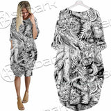 Berserk Blackwhite SED-1045 Batwing Pocket Dress