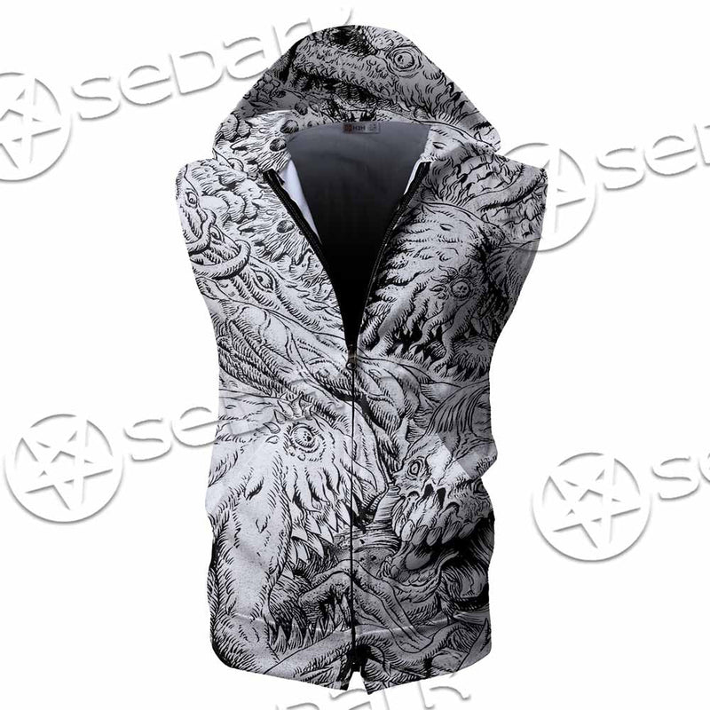 Berserk Blackwhite SED-1045 Zip Sleeveless Hoodie