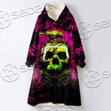 Psychedelic Creepy Skull SED-1046 Oversized Sherpa Blanket Hoodie