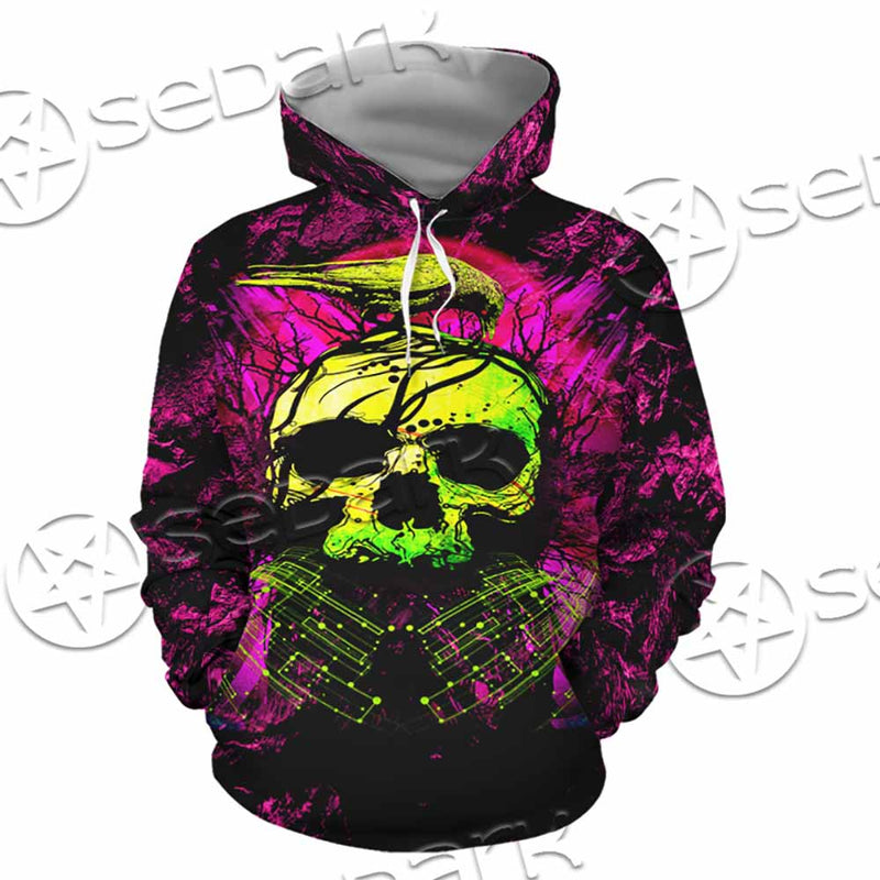 Psychedelic Creepy Skull SED-1046 Hoodie & Zip Hoodie