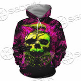 Psychedelic Creepy Skull SED-1046 Hoodie & Zip Hoodie